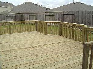 custom deck with railing